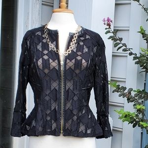 INC International Concepts Black Sheer Jacket